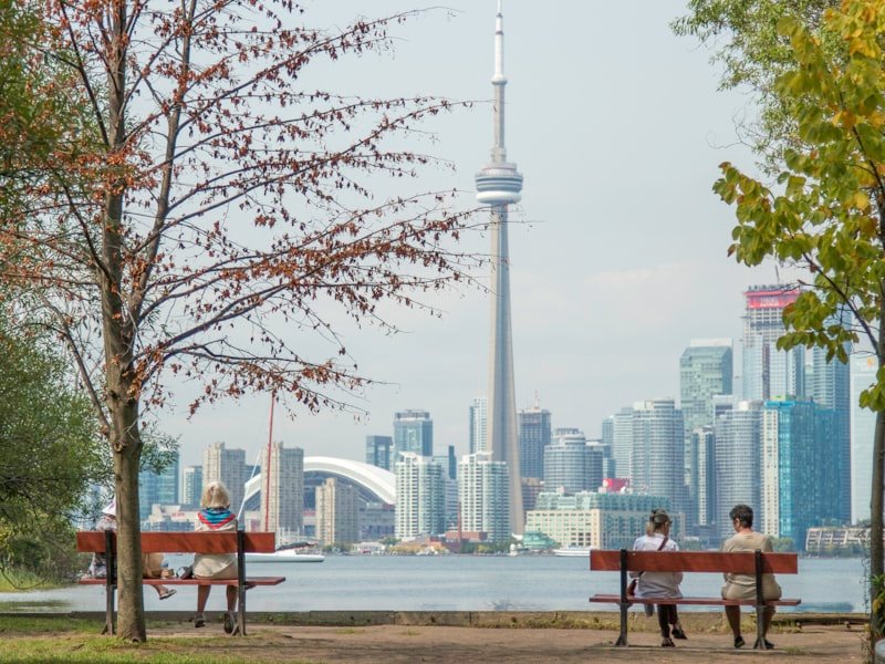 Toronto skyline at dusk